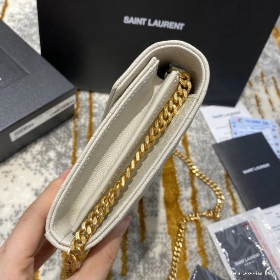 Tony Luxuries MATELASSÉ CASSANDRE YSL CHAIN WALLET 0708